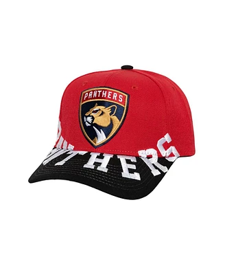 Mitchell & Ness Men's Red/Black Florida Panthers Underarch Two-Tone Pro Crown Snapback Hat