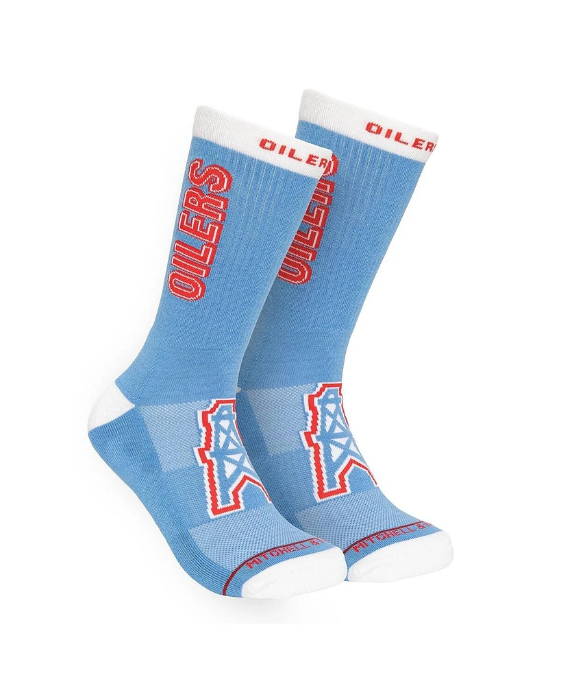 Mitchell & Ness Men's Light Blue Houston Oilers Throwback Kick Off Crew Socks