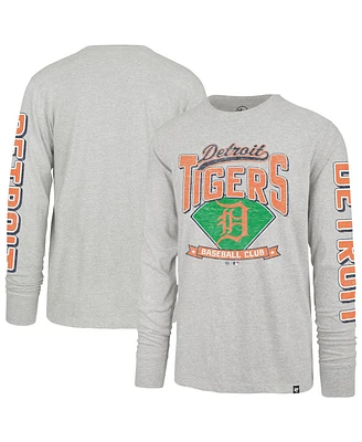 '47 Brand Men's Gray Detroit Tigers Fair Ball Franklin Long Sleeve T-Shirt