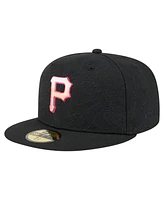 New Era Men's Black Pittsburgh Pirates Tonal Koi 59FIFTY Fitted Hat