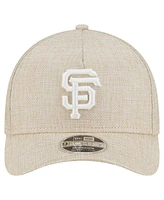 New Era Men's Beige San Francisco Giants Cotton Weave M-Crown A-Frame 9FORTY Adjustable Hat