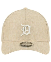 New Era Men's Beige Detroit Tigers Cotton Weave M-Crown A-Frame 9FORTY Adjustable Hat
