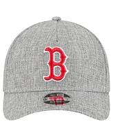 New Era Men's Gray Boston Red Sox Cotton Weave M-Crown A-Frame 9FORTY Adjustable Hat