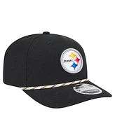 New Era Men's Black Pittsburgh Steelers Gameday Multi Rope 9SEVENTY Stretch-Snap Hat