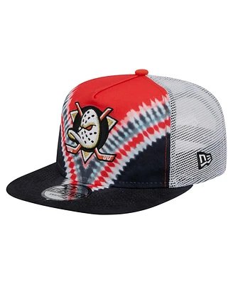 New Era Men's Black/Orange Anaheim Ducks Throwback V-Dye Adjustable Golfer Hat