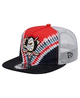 New Era Men's Black/Orange Anaheim Ducks Throwback V-Dye Adjustable Golfer Hat