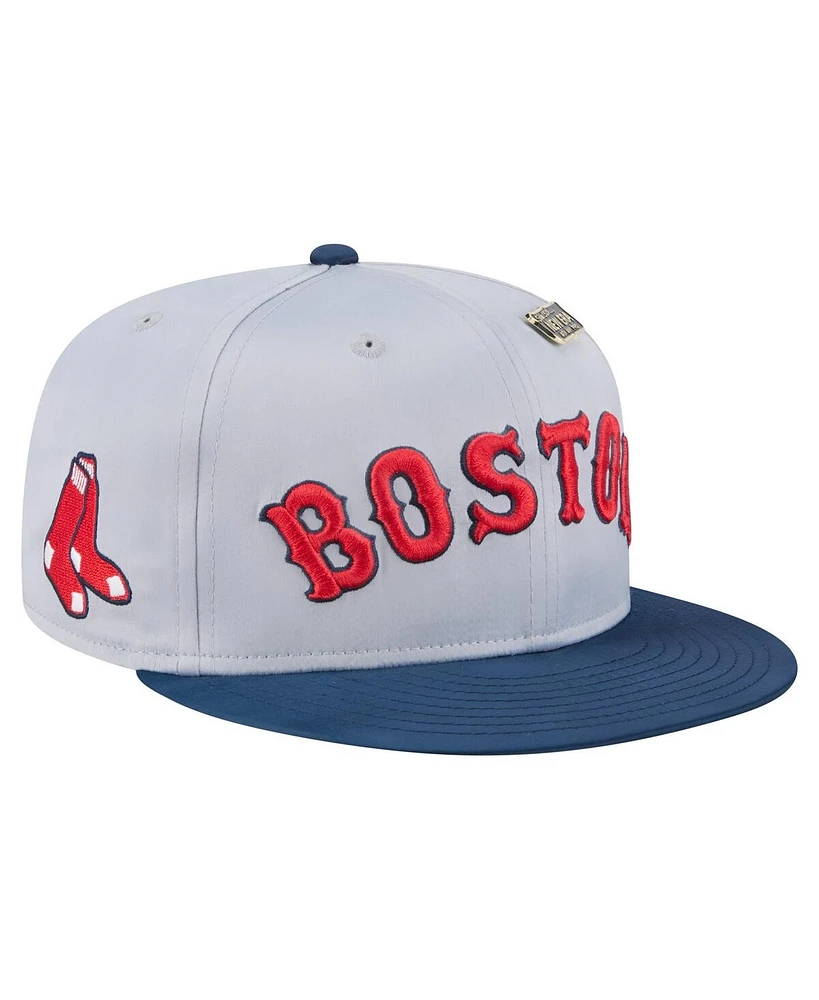 New Era Men's Gray/Navy Boston Red Sox Satin 59FIFTY Fitted Hat