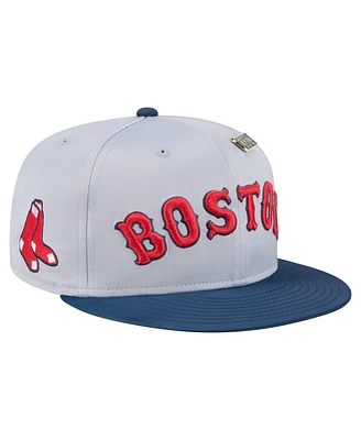 New Era Men's Gray/Navy Boston Red Sox Satin 59FIFTY Fitted Hat