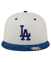 New Era Men's Cream/Royal Los Angeles Dodgers Two-Tone Corduroy 59FIFTY Fitted Hat