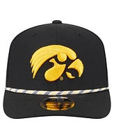 New Era Men's Black Iowa Hawkeyes Game Day Multi-Rope 9SEVENTY Stretch-Snap Hat