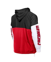 New Era Men's Red/Black Cincinnati Reds Color Block Full-Zip Hoodie Windbreaker Jacket