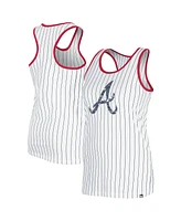 New Era Women's White Atlanta Braves Gameday Pinstripe Tank Top