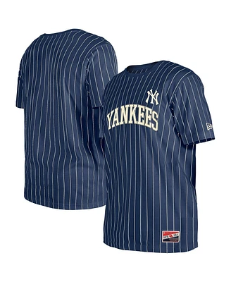 New Era Men's Navy York Yankees Throwback Pinstripe T-Shirt