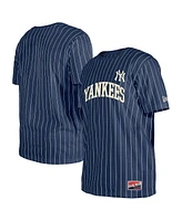 New Era Men's Navy York Yankees Throwback Pinstripe T-Shirt