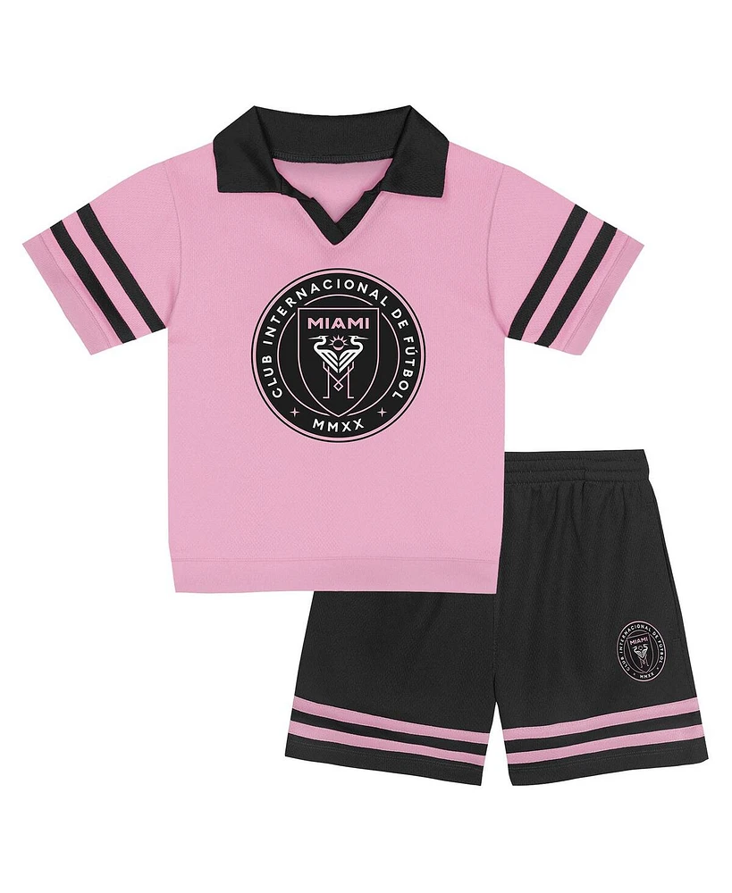 Outerstuff Toddler Pink Inter Miami Cf Charming Dude Top and Short Set