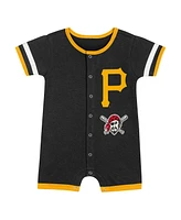 Outerstuff Newborn Black Pittsburgh Pirates Double Hit Coveralls Shorts