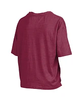 Pressbox Women's Garnet South Carolina Gamecocks Nelson Arch Over Logo Waist Length Oversized Slub T-Shirt