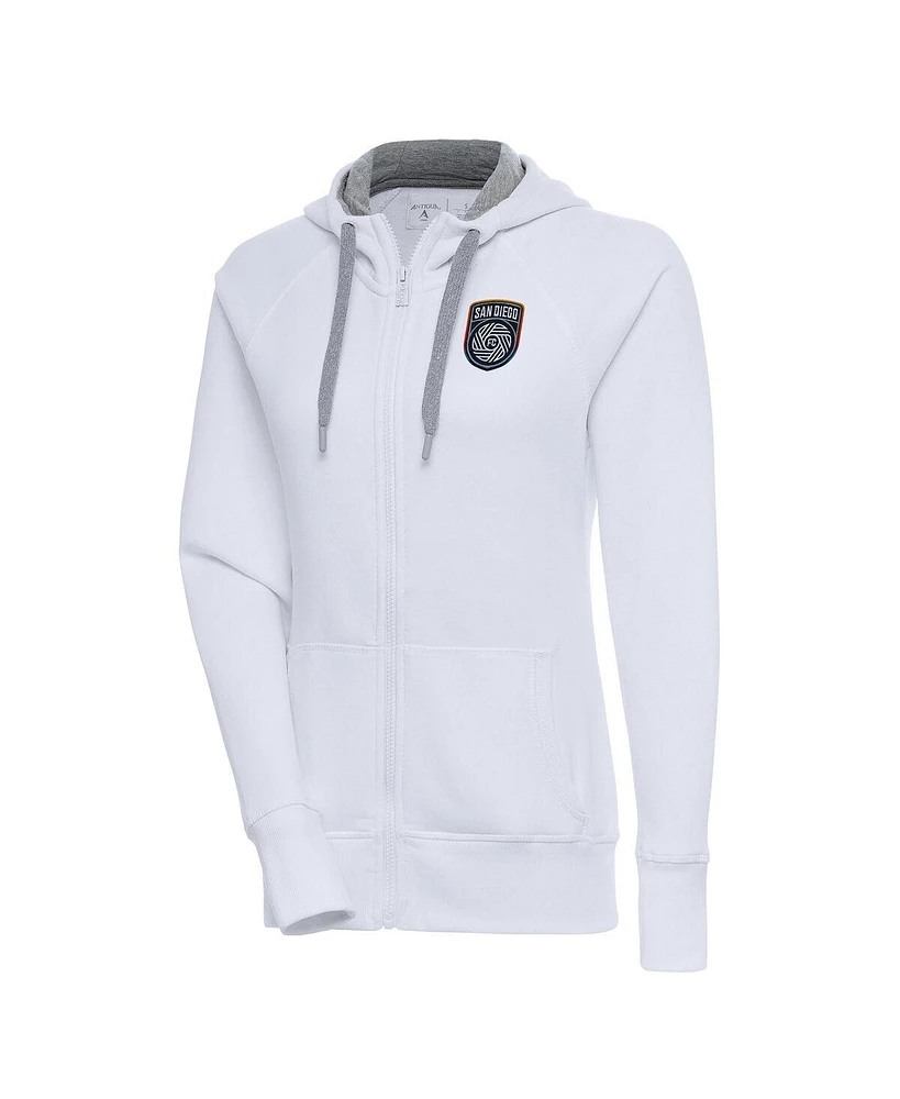Antigua Women's White San Diego Fc Victory Full-Zip Hoodie Jacket