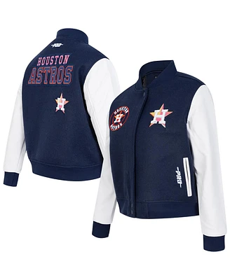 Pro Standard Women's Navy Houston Astros Game Day Classics Wool Varsity Jacket