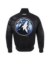 Pro Standard Men's Black Minnesota Timberwolves 2024/25 City Edition Chenille Satin Full-Snap Jacket