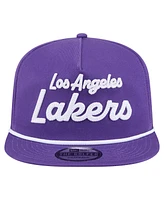 New Era Men's Purple Los Angeles Lakers Team Text Golfer Snapback Hat