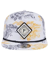 New Era Men's White Pittsburgh Pirates Printed Island Golfer Snapback Hat