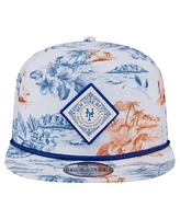 New Era Men's White New York Mets Printed Island Golfer Snapback Hat