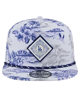 New Era Men's White Los Angeles Dodgers Printed Island Golfer Snapback Hat