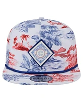New Era Men's White Chicago Cubs Printed Island Golfer Snapback Hat