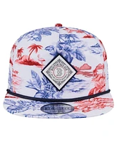 New Era Men's White Boston Red Sox Printed Island Golfer Snapback Hat