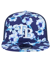 New Era Men's Navy Tampa Bay Rays Adventure Pattern Golfer Trucker Snapback Hat