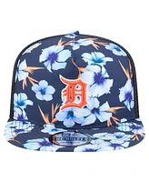 New Era Men's Navy Detroit Tigers Adventure Pattern Golfer Trucker Snapback Hat
