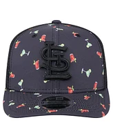 New Era Men's Black St. Louis Cardinals Adventure Drinks Pattern 9SEVENTY Stretch-Snap Hat