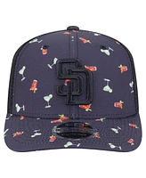 New Era Men's Black San Diego Padres Adventure Drinks Pattern 9SEVENTY Stretch-Snap Hat