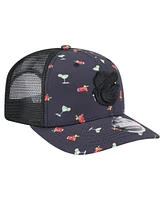 New Era Men's Black Baltimore Orioles Adventure Drinks Pattern 9SEVENTY Stretch-Snap Hat