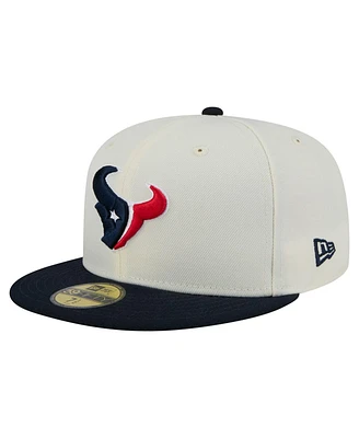 New Era Men's White/Navy Houston Texans Main 59FIFTY Fitted Hat