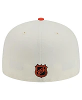 New Era Men's White Anaheim Ducks Chrome Two-Toned 59FIFTY Fitted Hat