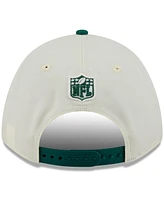 New Era Men's Cream/Green New York Jets 2025 Nfl Draft 9FORTY A-Frame M-Crown Adjustable Hat