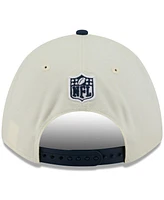 New Era Men's Cream/Navy New England Patriots 2025 Nfl Draft 9FORTY A-Frame M-Crown Adjustable Hat