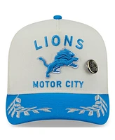 New Era Men's Cream/Blue Detroit Lions 2025 Nfl Draft A-Frame 59FIFTY Fitted Hat