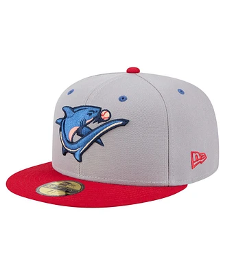 New Era Men's Gray/Red Clearwater Threshers Authentic Collection 59FIFTY Fitted Hat