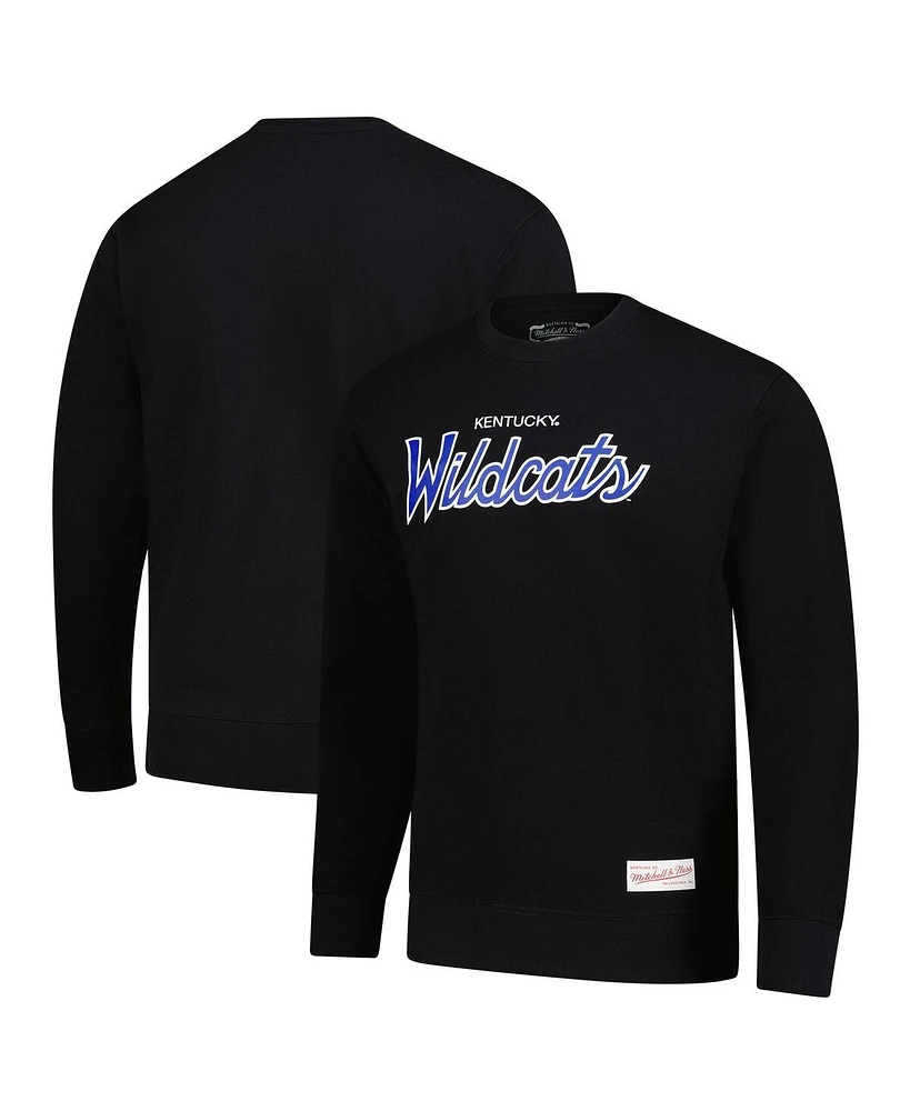 Mitchell & Ness Men's Black Kentucky Wildcats Elite Script Pullover Sweatshirt