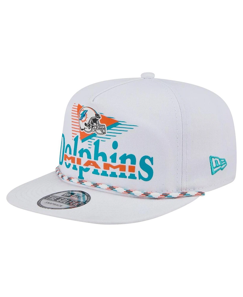 New Era Men's White Miami Dolphins Collide Golfer Snapback Hat