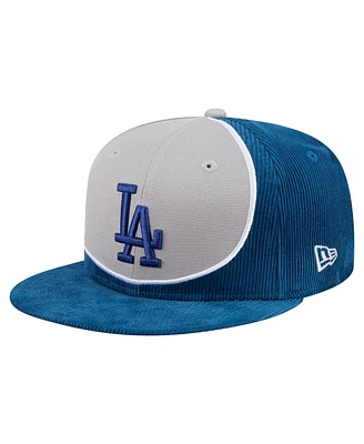 New Era Men's Royal/Gray Los Angeles Dodgers Retro Split Corduroy Snapback Hat