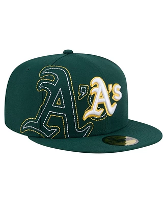 New Era Men's Green Athletics Yarn Stitch 59FIFTY Fitted Hat