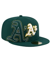 New Era Men's Green Athletics Yarn Stitch 59FIFTY Fitted Hat