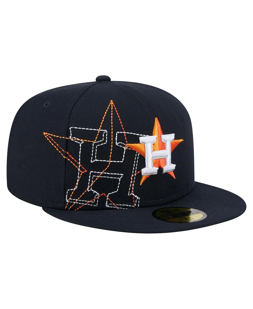New Era Men's Navy Houston Astros Yarn Stitch 59FIFTY Fitted Hat