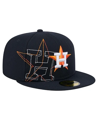 New Era Men's Navy Houston Astros Yarn Stitch 59FIFTY Fitted Hat