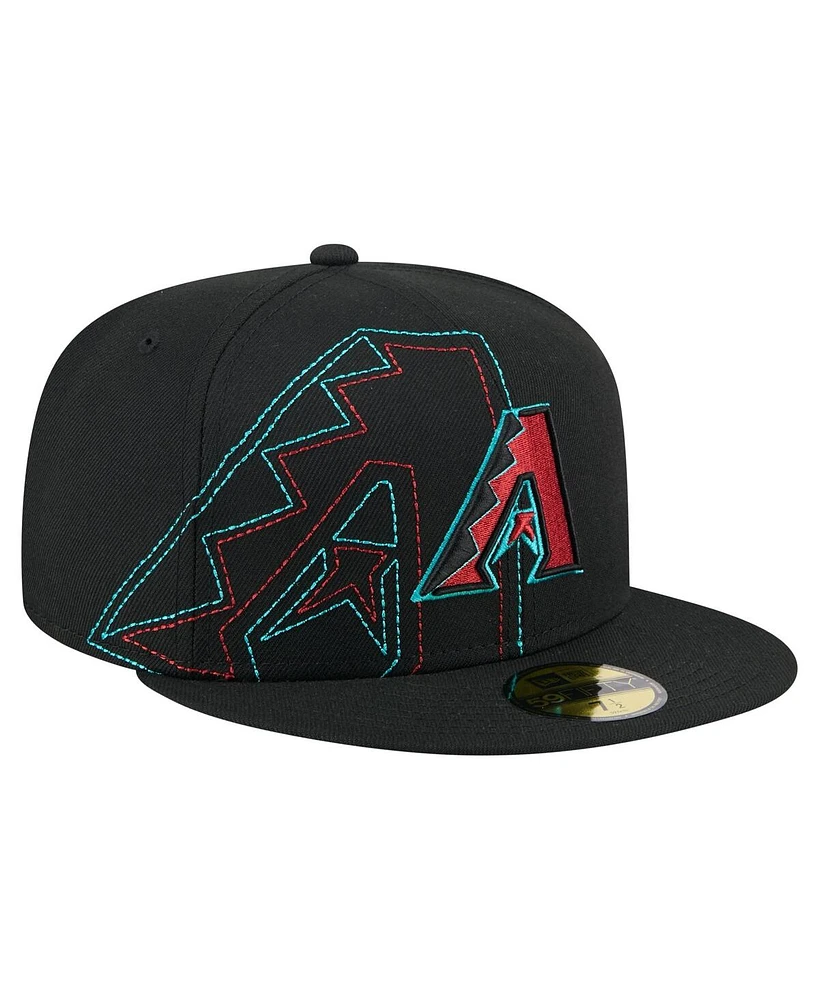 New Era Men's Black Arizona Diamondbacks Yarn Stitch 59FIFTY Fitted Hat