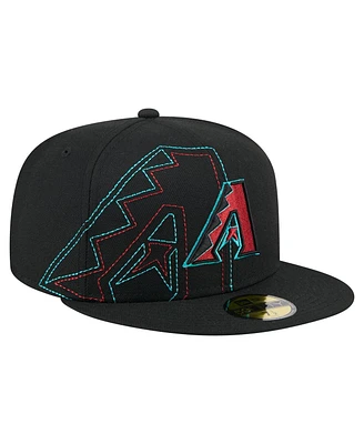 New Era Men's Black Arizona Diamondbacks Yarn Stitch 59FIFTY Fitted Hat